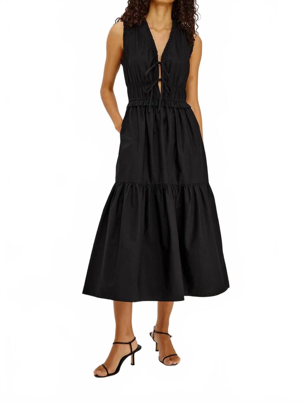 NEW RAILS dana midi dress in black